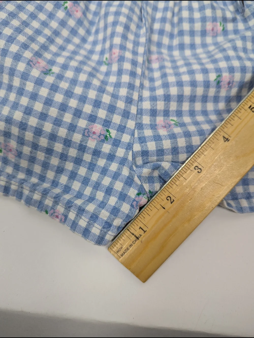 VTG 80s 90s OshKosh B'Gosh Vestback Overalls Shorts Floral Gingham Size 2T USA